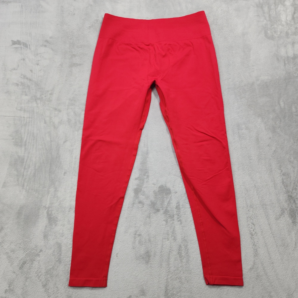 AUROLA Leggings Womens M Red Seamless Ankle Yoga Gym Running Workout Stretch